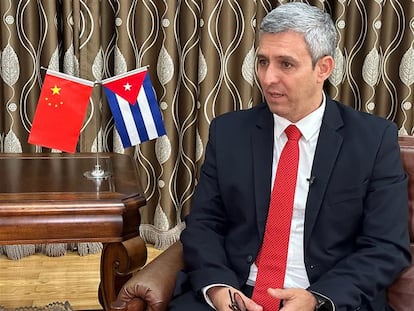 Jorge Luis Perdomo Di-Lella viceprimer ministro cubano durante una visita de trabajo en Beijing (China), el 4 abril de 2023.