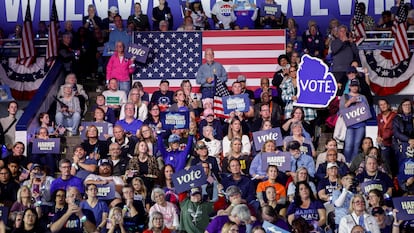 Acto de campaña demócrata en Michigan. 