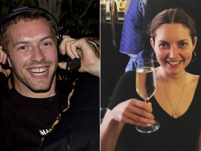 El cantante Chris Martin y su hermana, la actriz Nicola Wren.