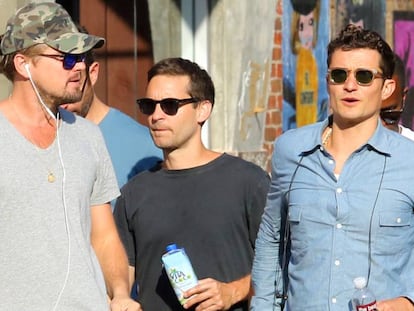 De izquierda a derecha: los actores Leonardo DiCaprio, Tobey Maguire y Orlando Bloom 