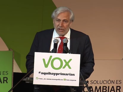 Julio Ariza, en un mitin de Vox.