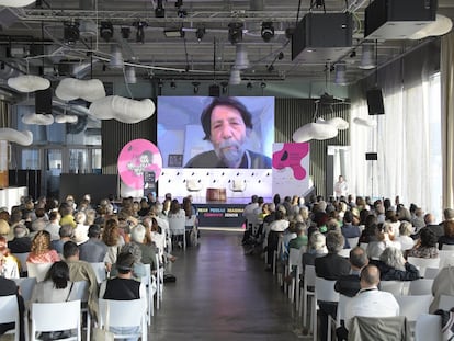 Massimo Cacciari, durante su intervención por vídeoconferencia en una imagen cedida por el festival de les Humanitats.