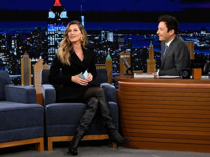 La modelo Gisele Bündchen durante su entrevista con Jimmy Fallon.