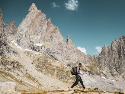 Kilian Jornet, durante la travesía por los Alpes.