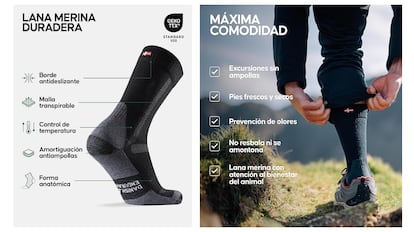 Calcetines de senderismo fabricados en lana.