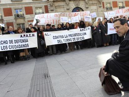 Protesta de los abogados del turno de oficio en febrero del a&ntilde;o pasado.