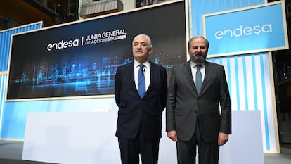 El CEO de Endesa, José Bogas, y el presidente, Juan Sánchez-Calero.