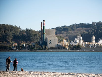 Fábrica de papel de Ence en la ría de Pontevedra.