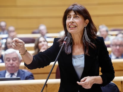 La ministra de Igualdad, Ana Redondo, en la sesión de control al Gobierno celebrada este martes en el Senado.