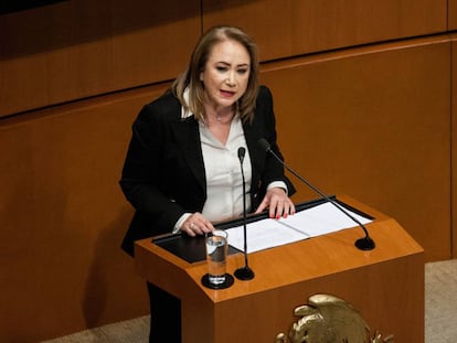 Imagen de archivo de Yasmín Esquivel durante una intervención en el Senado.