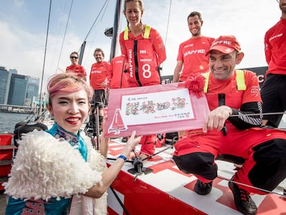 La triuplaci&oacute;n del Mapfre a su llegada a Hong Kong.