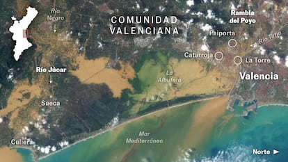 ¿Cómo se desbordaron ramblas y ríos en Valencia? Los mapas satelitales muestran los pueblos anegados