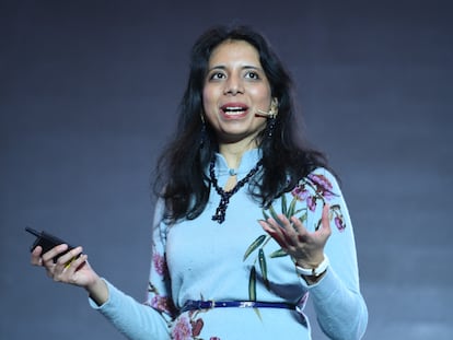 Anima Anandkumar asiste al evento EmTech China en el China World Hotel en Beijing el 28 de enero de 2018.