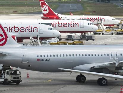 Un avi&oacute;n de Niki en el aeropuerto de Berl&iacute;n.