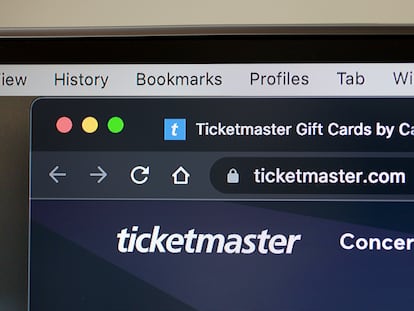 Página web de Ticketmaster