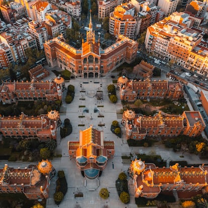 Hospital de la Santa Creu i Sant Pau complex, the world's largest Art Nouveau Site in Barcelona, Catalonia, Spain.