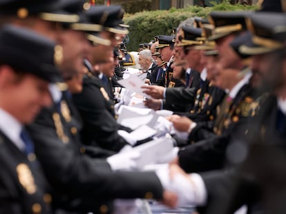 Entrega de diplomas a la XXXVI promoción de la Escala Básica de Policía Nacional, integrada por 2.523 agentes, en la Escuela Nacional de Policía de Ávila, en mayo de este año.