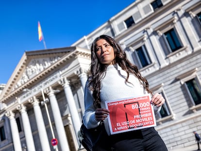 La profesora Ángela Sánchez-Pérez, el martes en el Congreso de los Diputados.