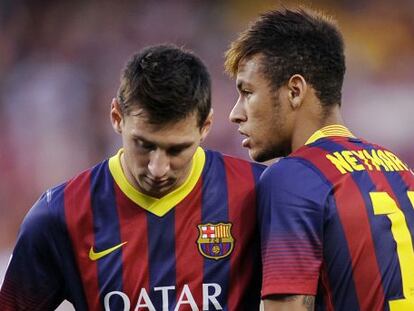 Neymar y Messi, durante la primera jornada de Liga.