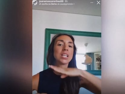 La influencer portuguesa, Joana Mascarenhas, condenada a dos años de prisión por combatir los berrinches de su hija con baños de agua fría, en un vídeo publicado en sus redes sociales.