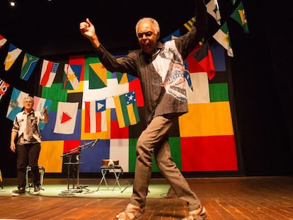 Caetano Veloso y Gilberto Gil en el concierto que ofrecieron en Brasil.