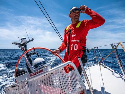 Xabi Fernández, durante la regata. 