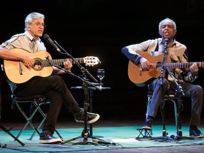 Concert de Caetano Veloso (e) i Gilberto Gil (d) al Palau.