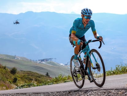 Superman López, con el maillot del Astana, en 2020.