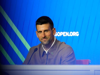 Djokovic, durante la conferencia de prensa de este sábado en Flushing Meadows.