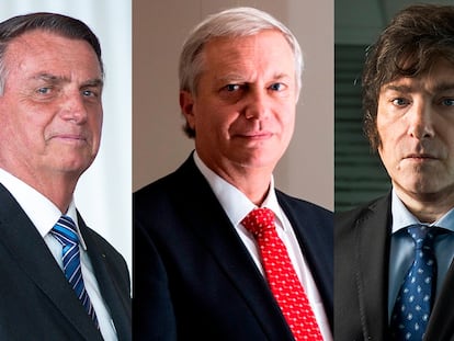 Jair Bolsonaro, José Antonio Kast y Javier Milei.