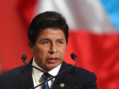 Pedro Castillo, durante la inauguración de la 52 Asamblea General de la OEA, en Lima (Perú), el 5 de octubre de 2022.