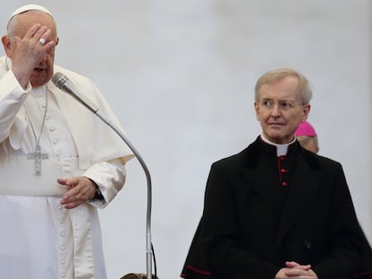 El papa Francisco en la audiencia general de este miércoles celebrada en la plaza de San Pedro, en el Vaticano.