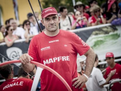 Xabi Fern&aacute;ndez, a bordo del Team Mapfre.