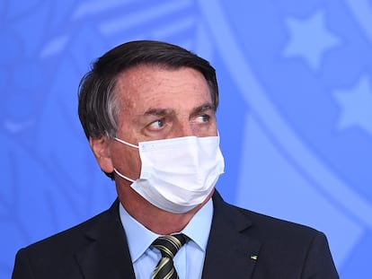 El presidente de Brasil, Jair Bolsonaro, en el palacio de Planalto en Brasilia, el 24 de agosto.