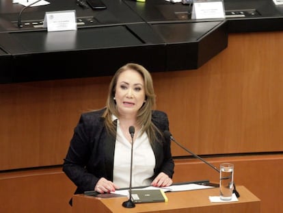 Yasmín Esquivel, durante una comparecencia en el Senado.