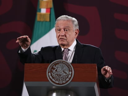 Andrés Manuel López Obrador en Palacio Nacional.