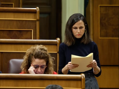 La líder de Podemos, Ione Belarra, el miércoles en el Congreso.