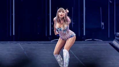 Taylor Swift, en su concierto en el estadio Santiago Bernabéu de Madrid el 29 de mayo.