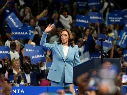 Kamala Harris, durante un acto de campaña el miércoles en Atlanta.