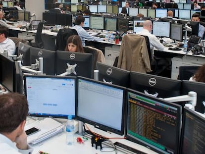 Sala de tesorería de uno de los grandes bancos españoles.