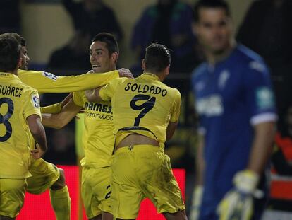 Bruno celebra su gol al Granada.