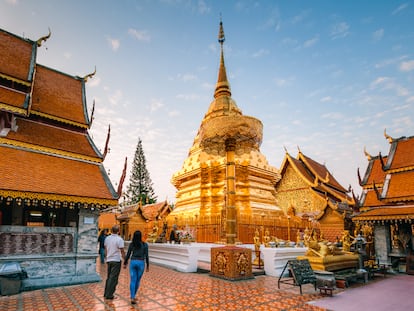 El Wat Phra That Doi Suthep, un templo budista en Chiang Mai (Tailandia).