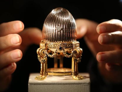 Un huevo Fabergé de la familia imperial, en una exposición en Londres en 2014.
 