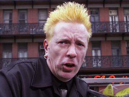 Johnny Rotten del grupo Sex Pistols en Nueva York en octubre del año 2000.