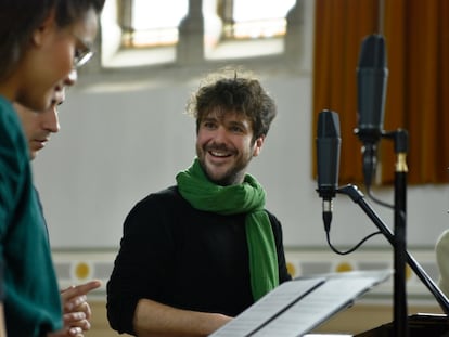 Jorge Losana, durante la grabación de las ‘Ensaladas’ de Mateo Flecha, el repertorio con el que Cantoría triunfó el pasado año en el Festival de Música Antigua de Utrecht.