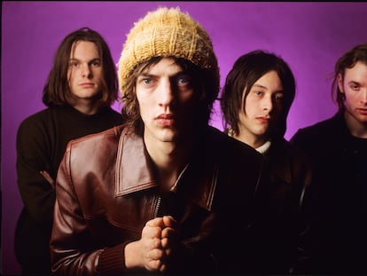 The Verve, la banda de Richard Ashcroft, Nick McCabe, Peter Salisbury y Simon Jones, en Bruselas en 1994.