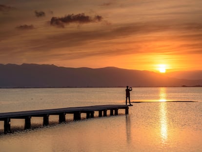 Atardecer en el delta del Ebro, en la provincia de Tarragona.