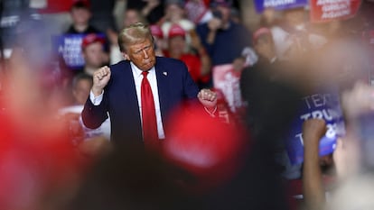 Trump en un mitin en Allentown (Pensilvania) este miércoles.