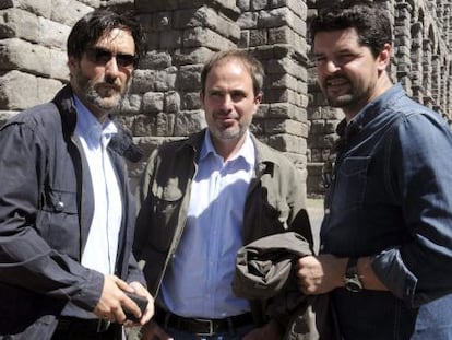 &Iacute;&ntilde;igo Dom&iacute;nguez (c), Luis P&eacute;rez (d) y Ricardo Garc&iacute;a Vilanova (i). 