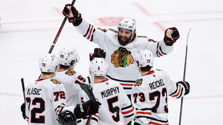 Jubel bei den Spielern der Chicago Blackhawks